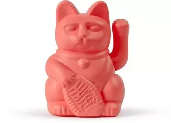 Donkey Lucky Cat Solar Winkekatze neon orange 6,5cm