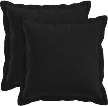 vidaXL Kissenbezug 2 pcs HOUTEN Schwarz 35 x 35 cm Kunstleinen