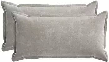 vidaXL Kissenbezug 2 stk. HOUTEN Hellgrau 40 x 80 cm Chenille-Stoff