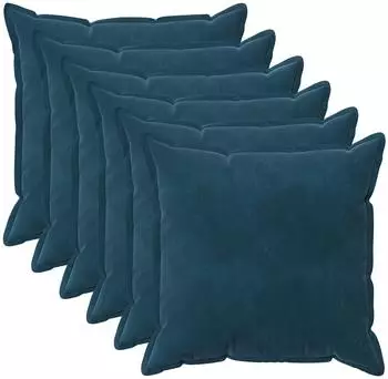 vidaXL Kissenbezug 6 pcs HOUTEN Blau 80 x 80 cm Samt