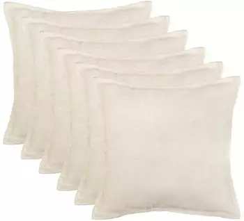 vidaXL Kissenbezug 6 pcs HOUTEN Creme 50 x 50 cm Boucl&eacute;