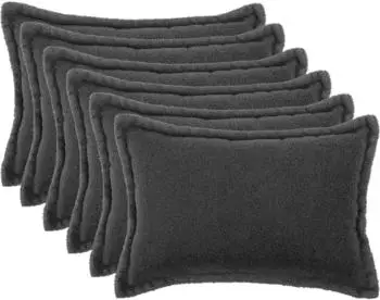 vidaXL Kissenbezug 6 pcs HOUTEN Dunkelgrau 40 x 60 cm Boucl&eacute;