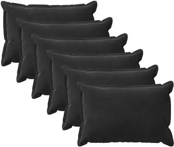 vidaXL Kissenbezug 6 pcs HOUTEN Schwarz 50 x 70 cm Samt