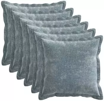 vidaXL Kissenbezug 6 stk. HOUTEN Himmelblau 40 x 40 cm Chenille-Stoff