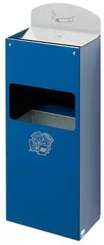 Proregal Robuster Wandascher Mit Schild 4 Liter HxBxT 55 x 14,5 x 22 cm Verzinkter Stahl Blau