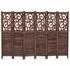 MCW Paravent T568 Ornamente Klappbar Paulownia Holz 170x240cm Braun