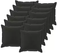 vidaXL Kissenbezug 12 stk. HOUTEN Schwarz 45 x 45 cm Polyester