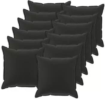 vidaXL Kissenbezug 12 stk. HOUTEN Schwarz 45 x 45 cm Polyester