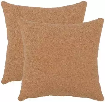 vidaXL Kissenbezug 2 pcs HEERLEN Beige 35 x 35 cm Boucl&eacute;