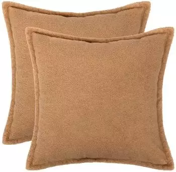 vidaXL Kissenbezug 2 pcs HOUTEN Beige 60 x 60 cm Boucl&eacute;