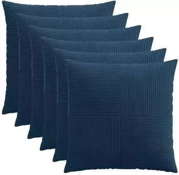 vidaXL Kissenbezug 6 pcs ALMELO Marineblau 80 x 80 cm Cord