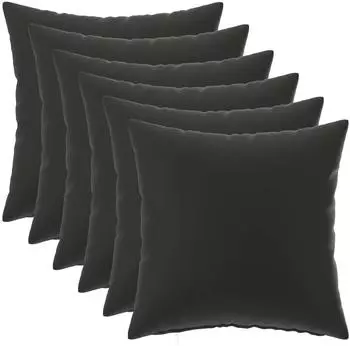 vidaXL Kissenbezug 6 pcs HEERLEN Schwarz 35 x 35 cm Polyester