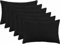 vidaXL Kissenbezug 6 pcs HEERLEN Schwarz 40 x 60 cm Boucl&eacute;