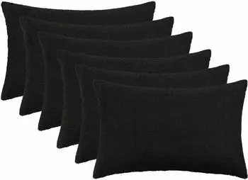 vidaXL Kissenbezug 6 pcs HEERLEN Schwarz 40 x 60 cm Boucl&eacute;