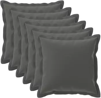 vidaXL Kissenbezug 6 stk. HOUTEN Anthrazit 80 x 80 cm Polyester