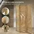 ML-Design Paravent 3-Teilig Sapporo Natur Raumteiler 170x121 cm aus Paulownia-Holz