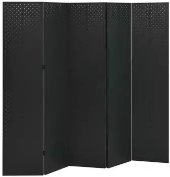 vidaXL Raumteiler 5-teilig, Stahl, schwarz, 200x180cm