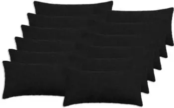 vidaXL Kissenbezug 12 pcs HEERLEN Schwarz 40 x 80 cm Boucl&eacute;