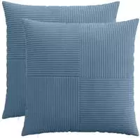 vidaXL Kissenbezug 2 pcs ALMELO Blau 55 x 55 cm Cord