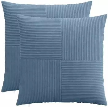 vidaXL Kissenbezug 2 pcs ALMELO Blau 55 x 55 cm Cord