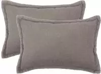 vidaXL Kissenbezug 2 pcs HOUTEN Hellgrau 30 x 50 cm Boucl&eacute;