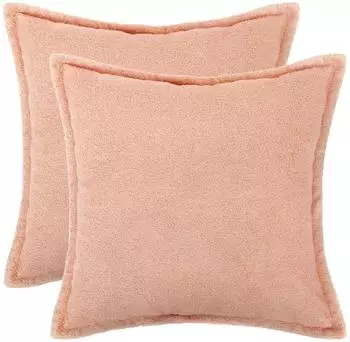 vidaXL Kissenbezug 2 pcs HOUTEN Rosa 80 x 80 cm Boucl&eacute;