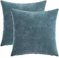 vidaXL Kissenbezug 2 stk. HEERLEN Blau 35 x 35 cm Chenille-Stoff