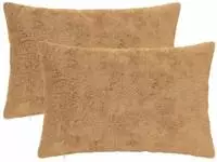 vidaXL Kissenbezug 2 stk. HEERLEN Taupe 40 x 60 cm Faux Kaninchenfell