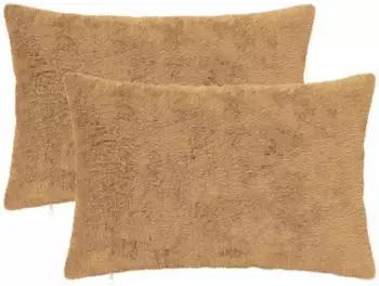 vidaXL Kissenbezug 2 stk. HEERLEN Taupe 40 x 60 cm Faux Kaninchenfell