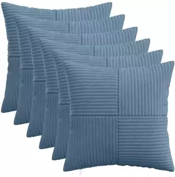 vidaXL Kissenbezug 6 pcs ALMELO Blau 45 x 45 cm Cord