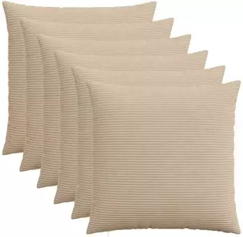 vidaXL Kissenbezug 6 pcs HEERLEN Taupe 80 x 80 cm Cord