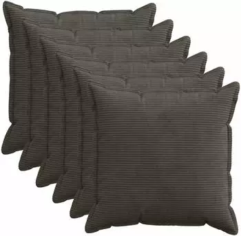 vidaXL Kissenbezug 6 stk. HOUTEN Anthrazit 65 x 65 cm Cord