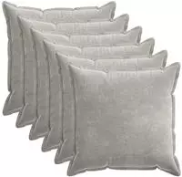 vidaXL Kissenbezug 6 stk. HOUTEN Hellgrau 80 x 80 cm Chenille-Stoff
