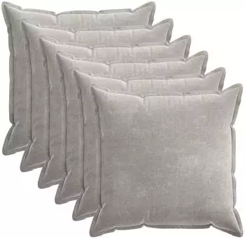 vidaXL Kissenbezug 6 stk. HOUTEN Hellgrau 80 x 80 cm Chenille-Stoff