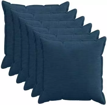 vidaXL Kissenbezug 6 stk. HOUTEN Marineblau 60 x 60 cm Cord
