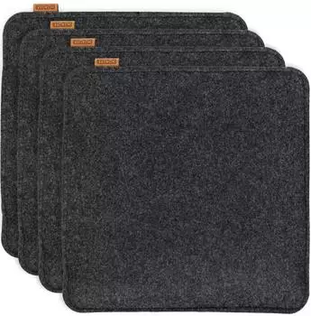 MIQIO Sitzkissen eckig, dunkelgrau, recyceltes PET, 4er-Set, 35x35cm (cushion-re-dg-4)