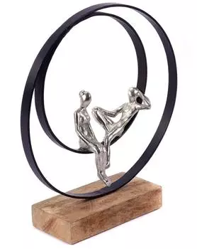 Xtradefactory Skulptur "Date" Liebespaar, Mangoholz & Metall, 34cm