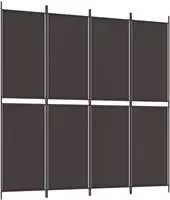 vidaXL 4-tlg. Paravent Braun 200x200 cm Stoff