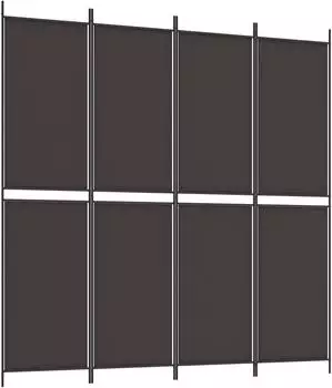 vidaXL Raumteiler 4-tlg., Stoff, braun, 200x200cm