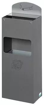 Proregal Robuster Wandascher Mit Schild 4 Liter HxBxT 55 x 14,5 x 22 cm Verzinkter Stahl Silber