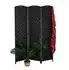 Relaxdays Paravent Holz Papierseil Schwarz 3-teilig Faltbar 170 cm x 120 cm x 2 cm 3,2 kg