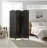 Relaxdays Paravent Holz Papierseil Schwarz 3-teilig Faltbar 170 cm x 120 cm x 2 cm 3,2 kg