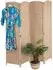 Relaxdays Paravent Holz Papier Natur 4-teilig 170 cm x 160 cm x 2 cm 4,2 kg
