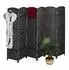 Relaxdays Paravent Holz Papierseil Schwarz 6-teilig Faltbar Freistehend 170 cm x 240 cm x 2 cm 6,6 kg