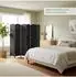 Relaxdays Paravent Holz Papierseil Schwarz 6-teilig Faltbar Freistehend 170 cm x 240 cm x 2 cm 6,6 kg