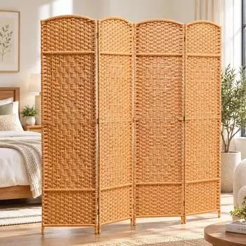 HomCom Room Divider Polypropylen Kiefernholz 180L x 1,7B x 180H cm Naturholz