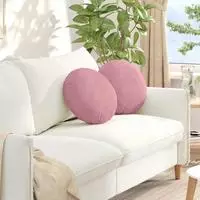vidaXL Sitzkissen 2 St&uuml;ck Rosa &Oslash; 40 x 13 cm Samt
