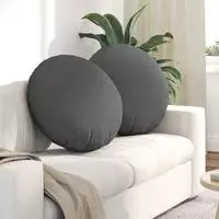 vidaXL Sitzkissen 2 stk. Stoff Dunkelgrau &Oslash;60 x 21 cm