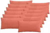 vidaXL Kissenbezug 12 pcs ALMELO Rot-Orange 40 x 80 cm Cord
