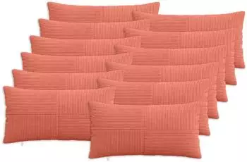 vidaXL Kissenbezug 12 pcs ALMELO Rot-Orange 40 x 80 cm Cord